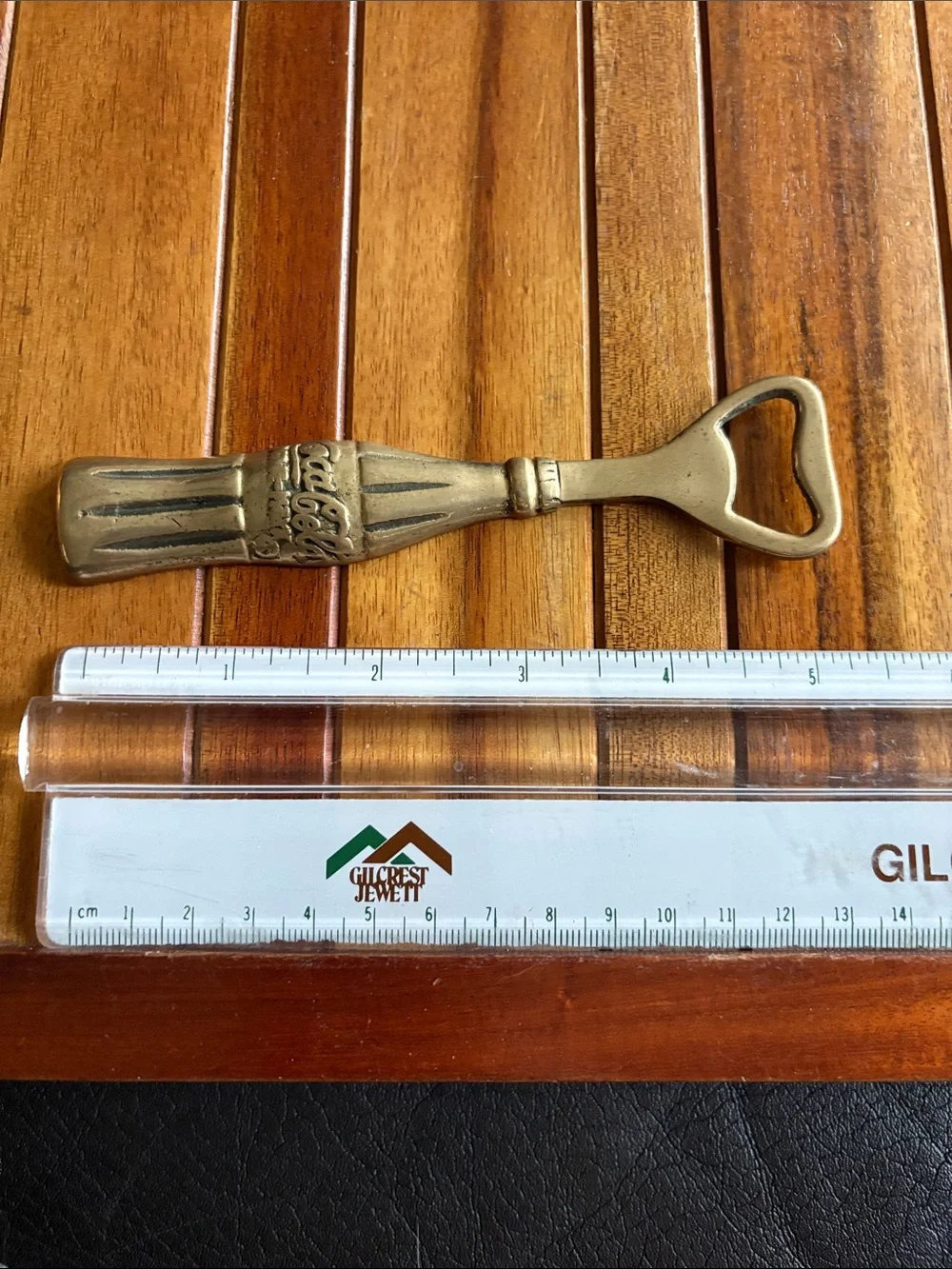 COCA COLA HAND HELD SODA POP BOTTLE OPENER SOLID BRASS VINTAGE 1950s 5-1/4